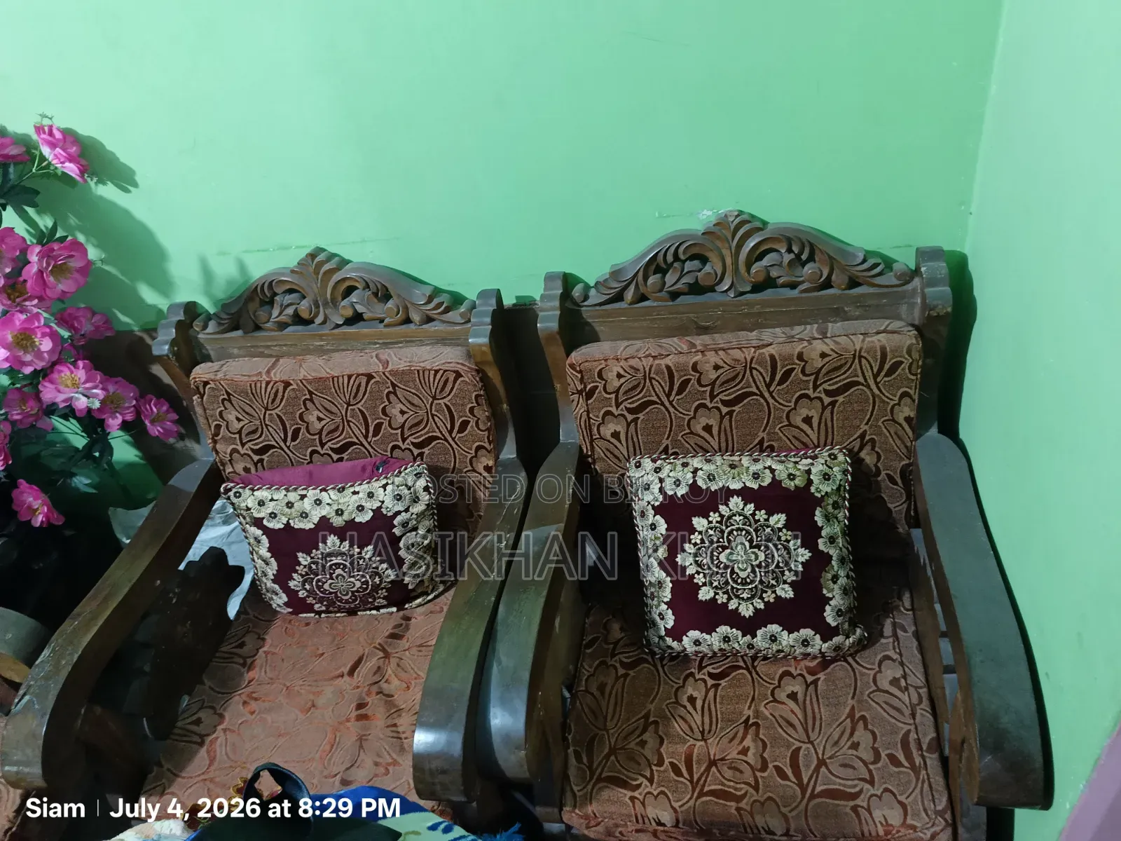 100% Teak Sofa. 5-seater set. 2 corner tables.