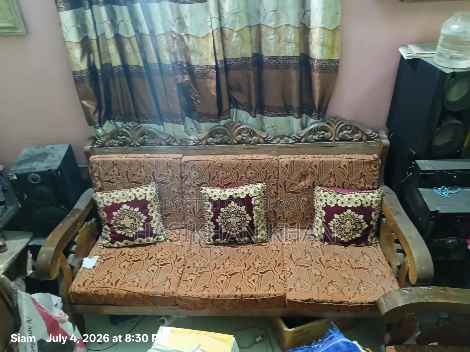 100% Teak Sofa. 5-seater set. 2 corner tables.