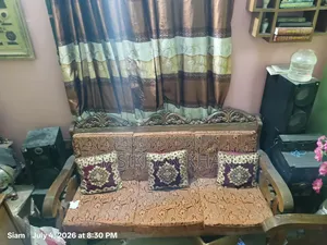 100% Teak Sofa. 5-seater set. 2 corner tables.