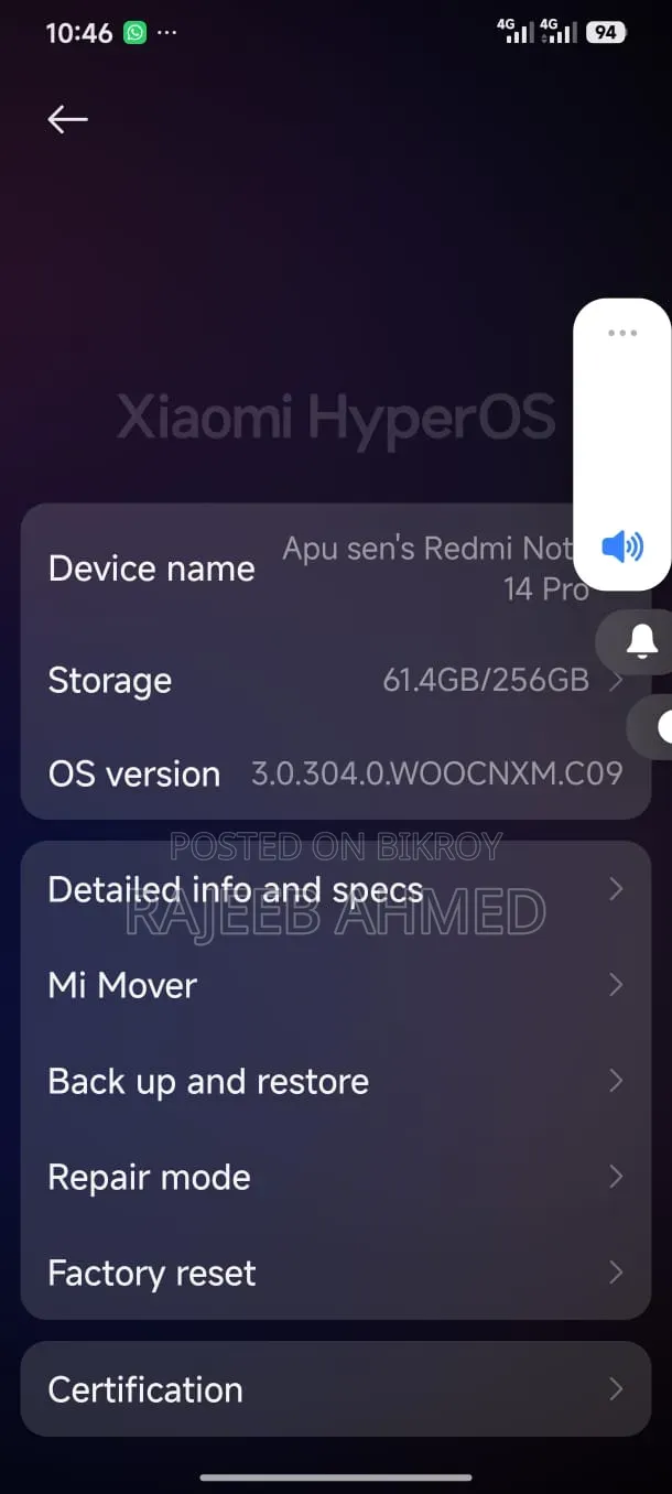 Xiaomi Redmi Note 14 Pro 256 GB Black