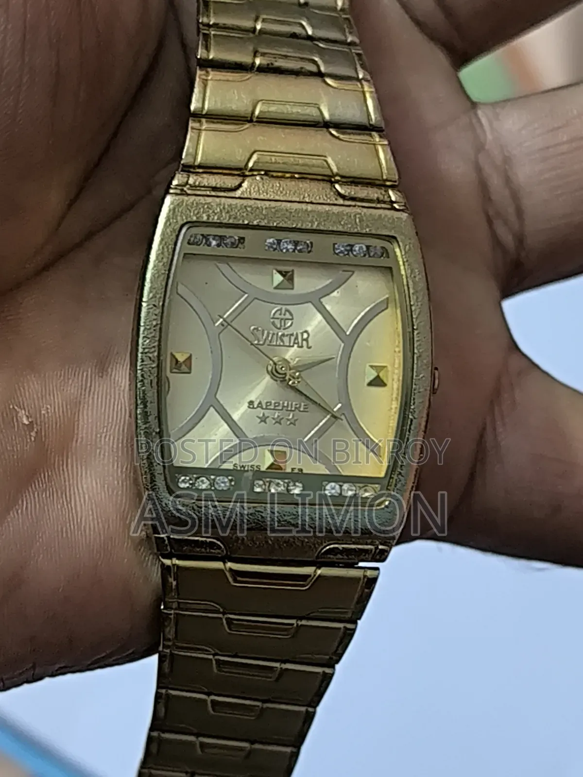 Swistar Watch (Gold Watch) Electro Gold Plated
