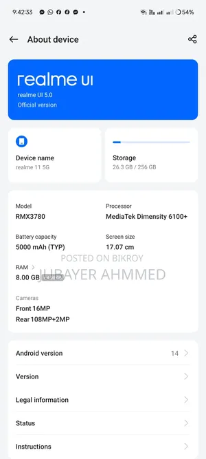 Realme 11 5G 256 GB Black