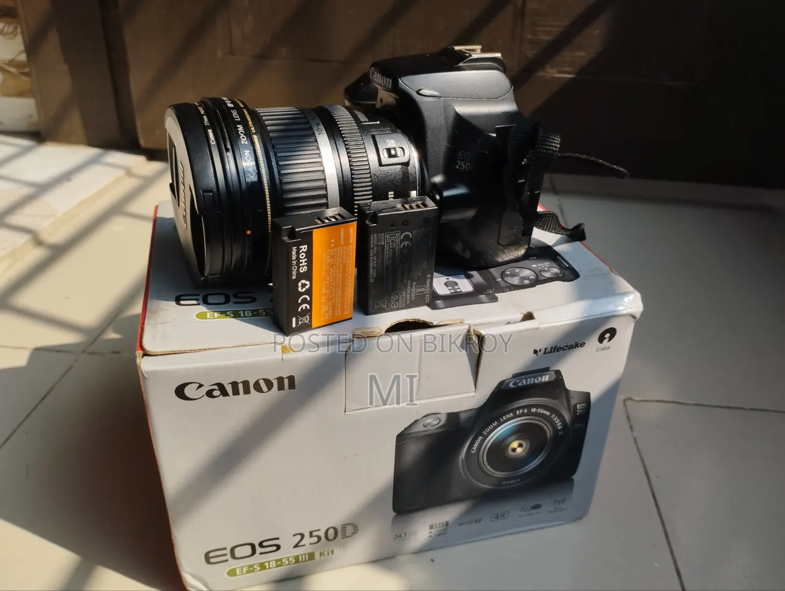 Canon 250d Camera With 18/55 Kit Lens