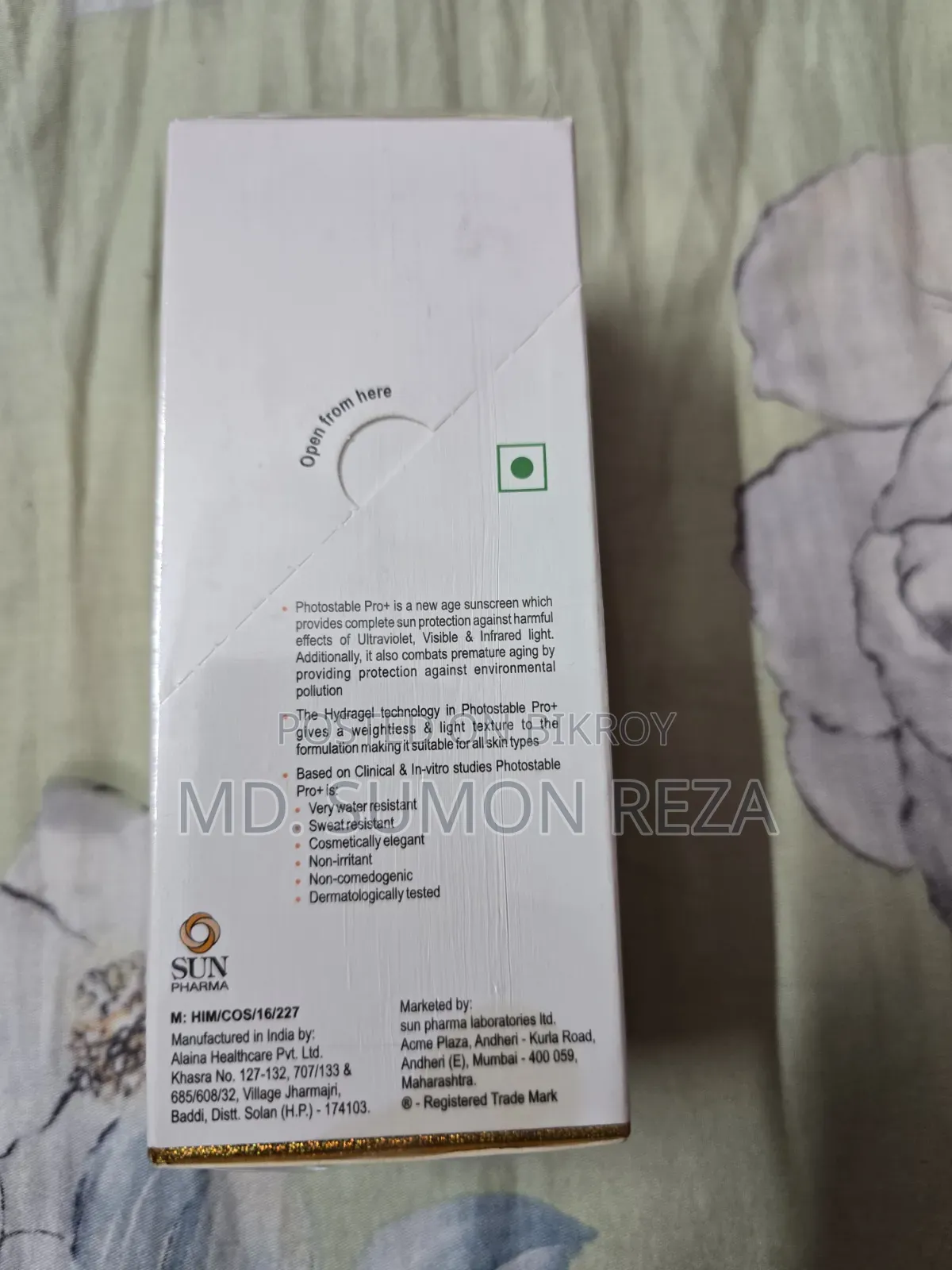 Photostable Pro Hydrazel Sunscreen