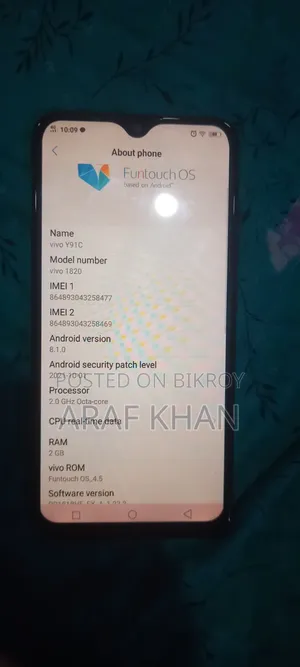 ভিভো ওয়াই৯১সি ৩২ জিবি ব্ল্যাক