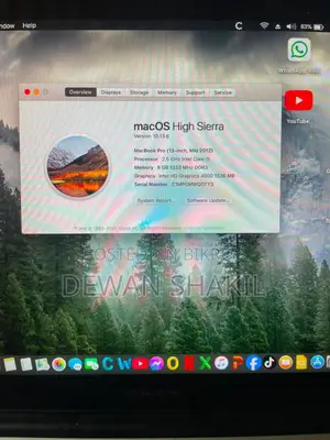 Laptop Apple MacBook Pro 2012 8GB Intel Core I5 SSD 512GB