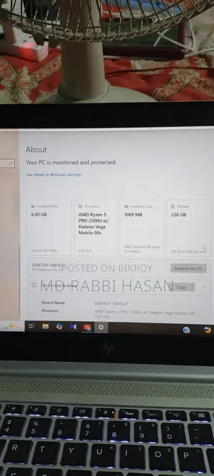 Laptop HP EliteBook 745 G5 8GB AMD Ryzen SSD 256GB