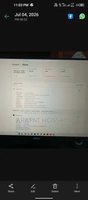 Desktop Computer 16GB AMD Ryzen 7 SSD 512GB
