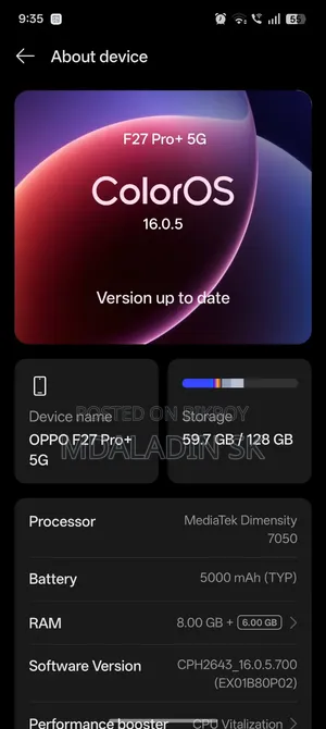 New Oppo F27 Pro 5G 256 GB Black