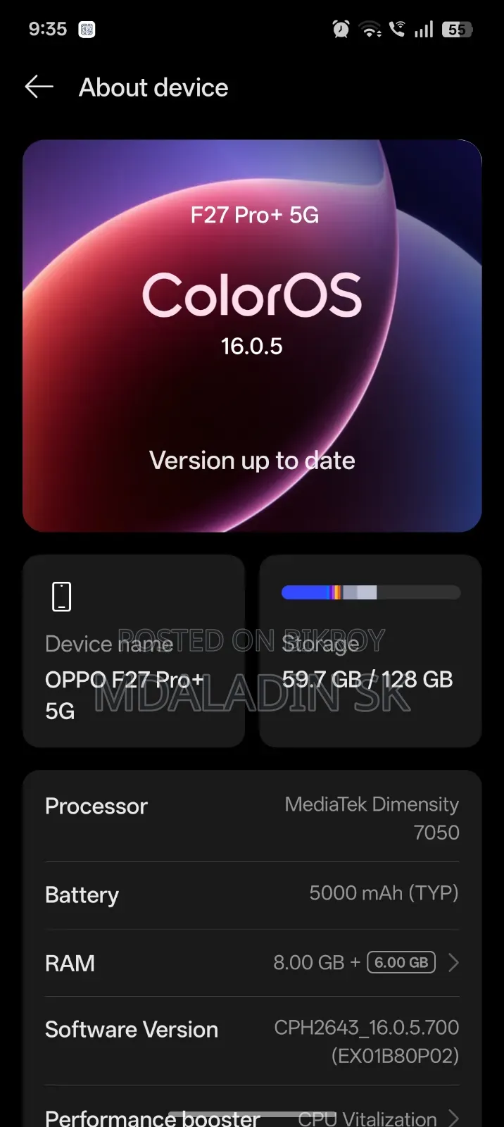 New Oppo F27 Pro 5G 256 GB Black