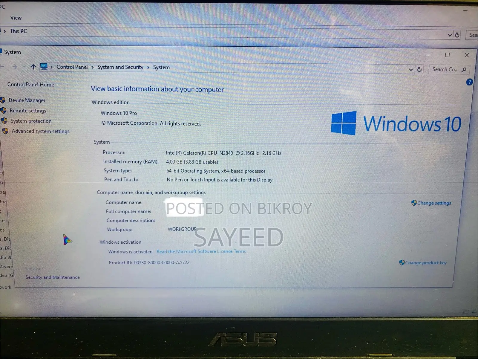 Laptop Asus X553MA 4GB Intel Celeron HDD+SSD 512GB