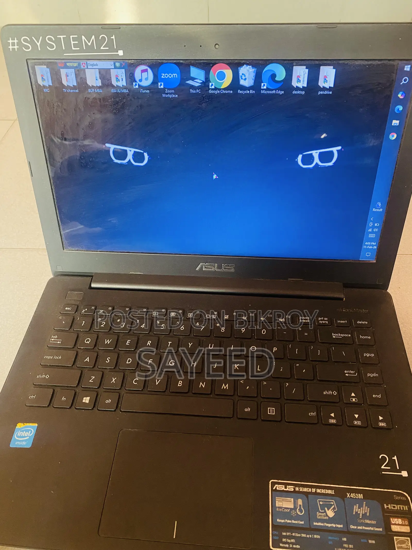 Laptop Asus X553MA 4GB Intel Celeron HDD+SSD 512GB