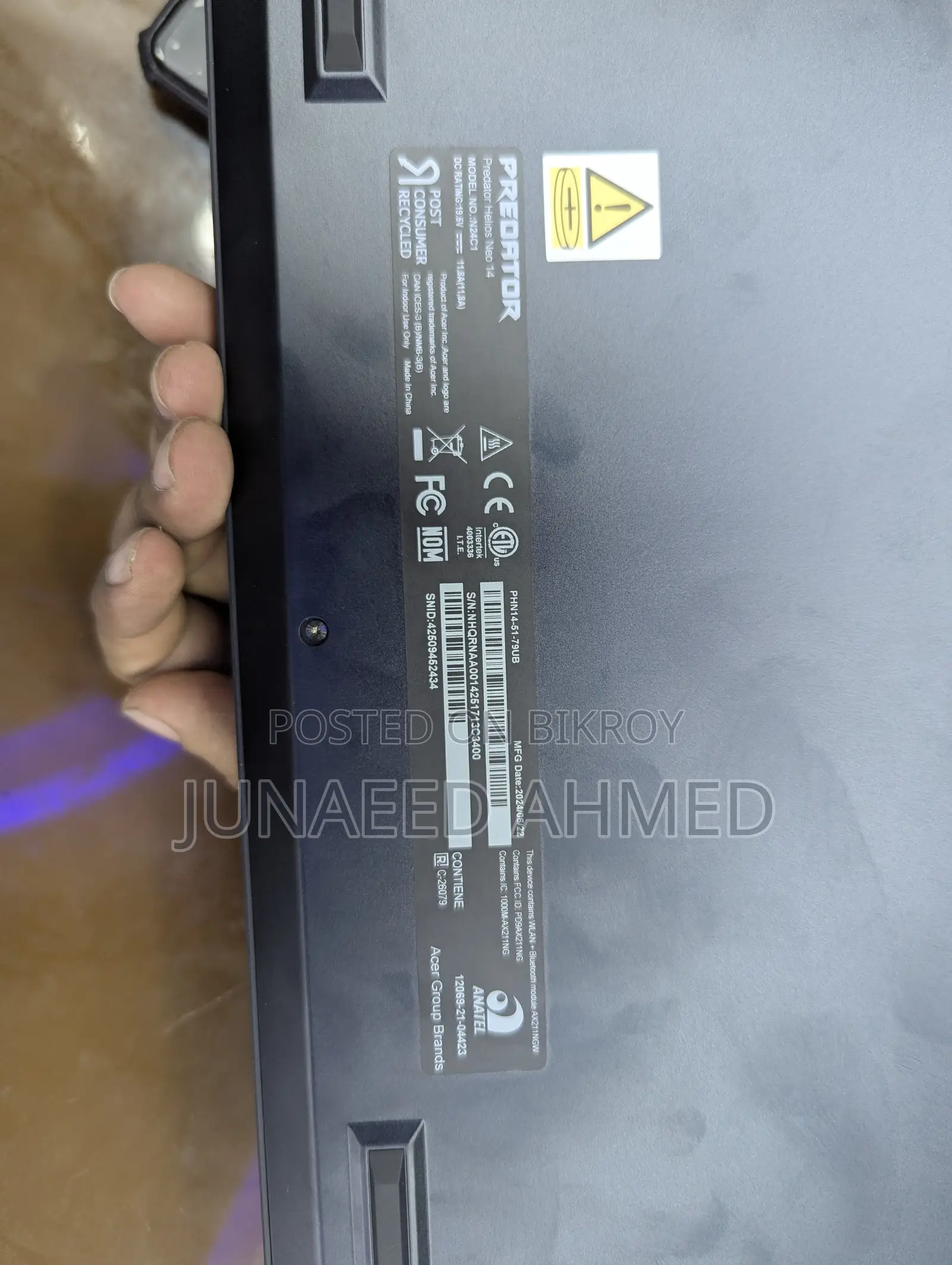 Laptop Acer Predator Helios Neo 14 16GB Intel Core Ultra 7 SSD 1T