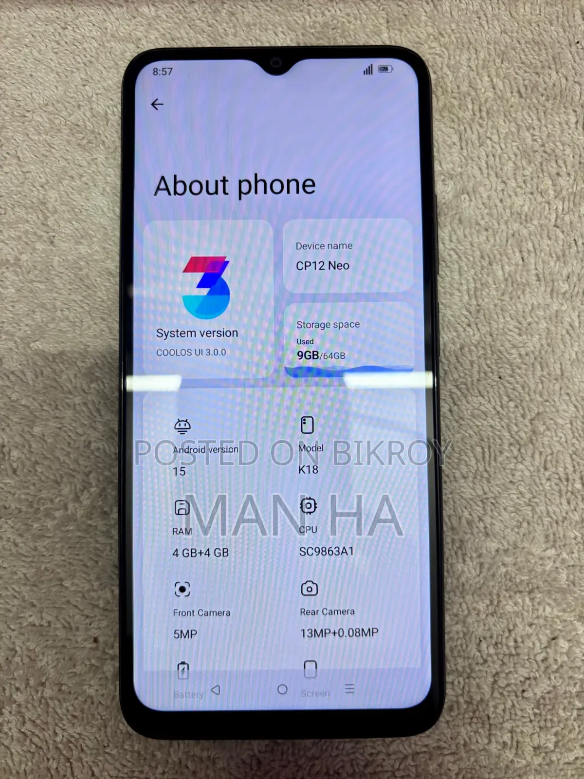 New Coolpad CP12 128 GB Gray