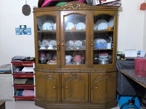 Three-part showcase teak wood showcase condition used
