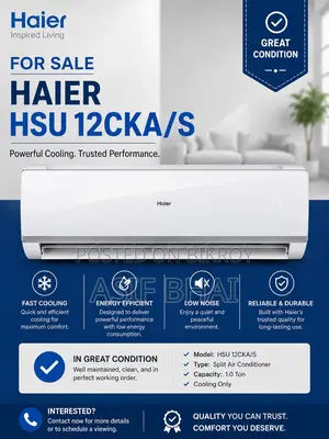 Haier HSU-12CKA/S Split Air Conditioner 1.0 Ton (12,000 Btu)