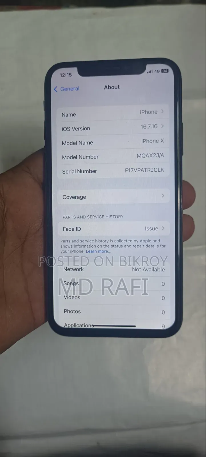 Apple iPhone X 64 GB Black