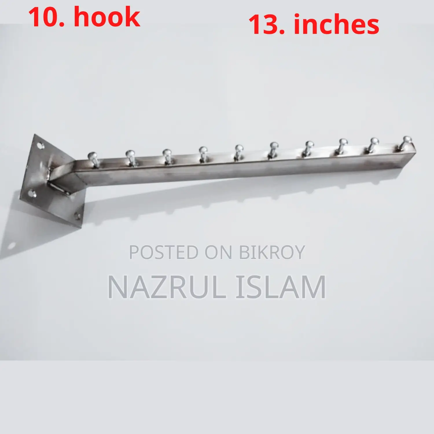 13-inch Premium Showroom Metal Wall Hanger - 10 Hooks