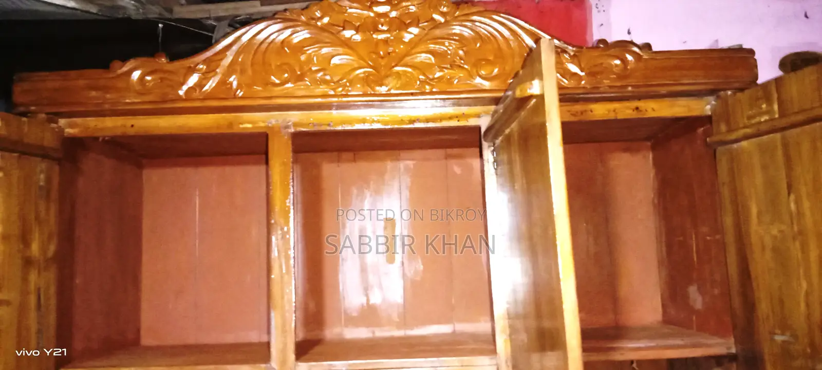 Teak wood wardrobe for sale.