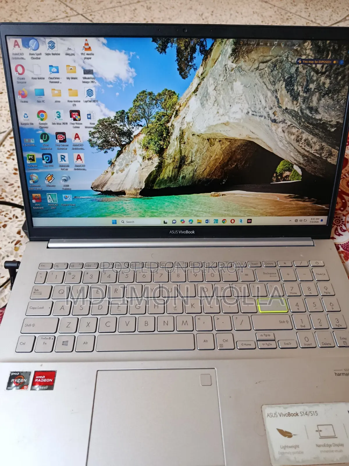 Laptop Asus VivoBook S15 S530UN 8GB AMD Ryzen 5 SSD 500GB