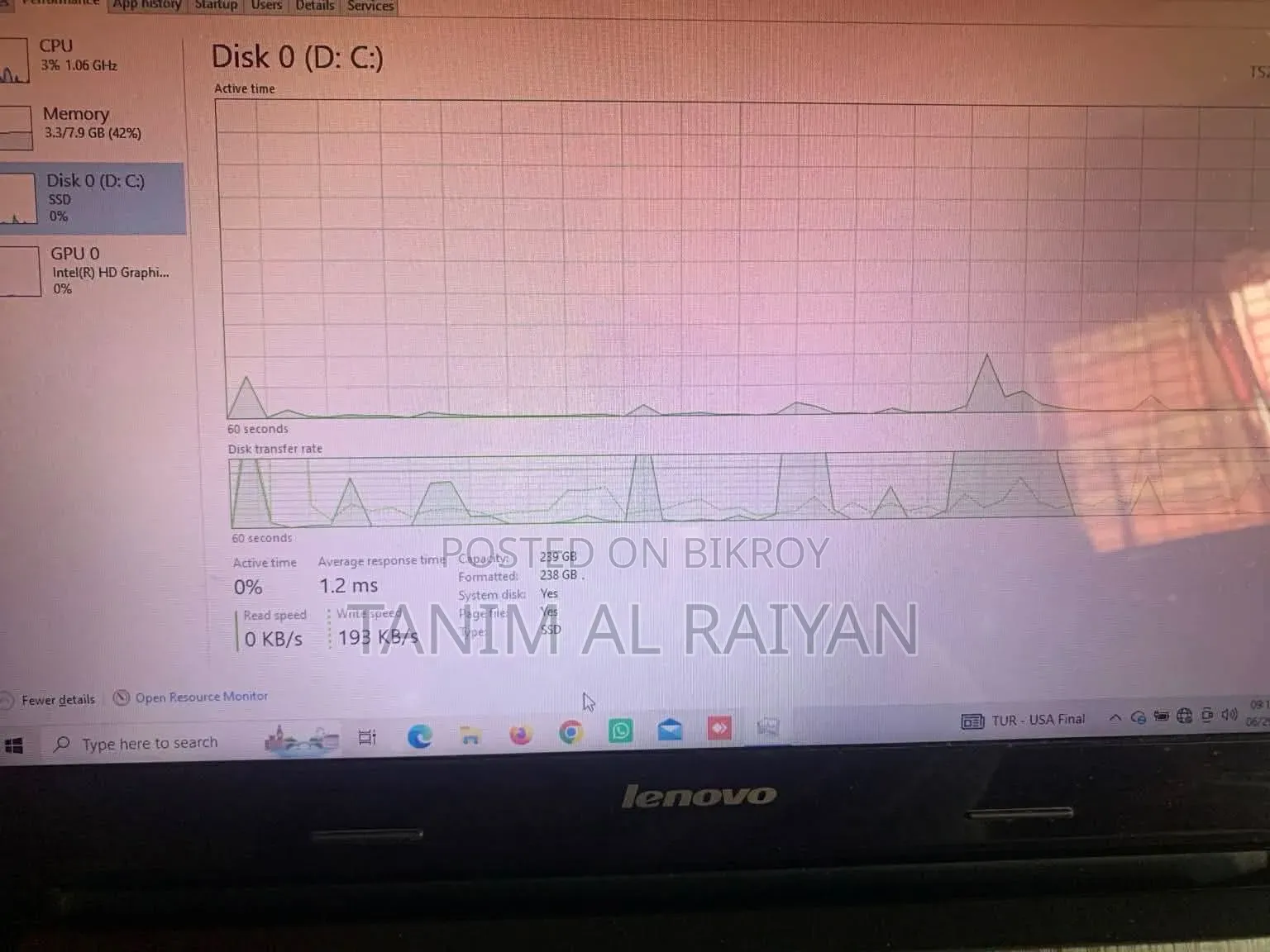 Laptop Lenovo G40 8GB Intel Core I3 SSD 256GB