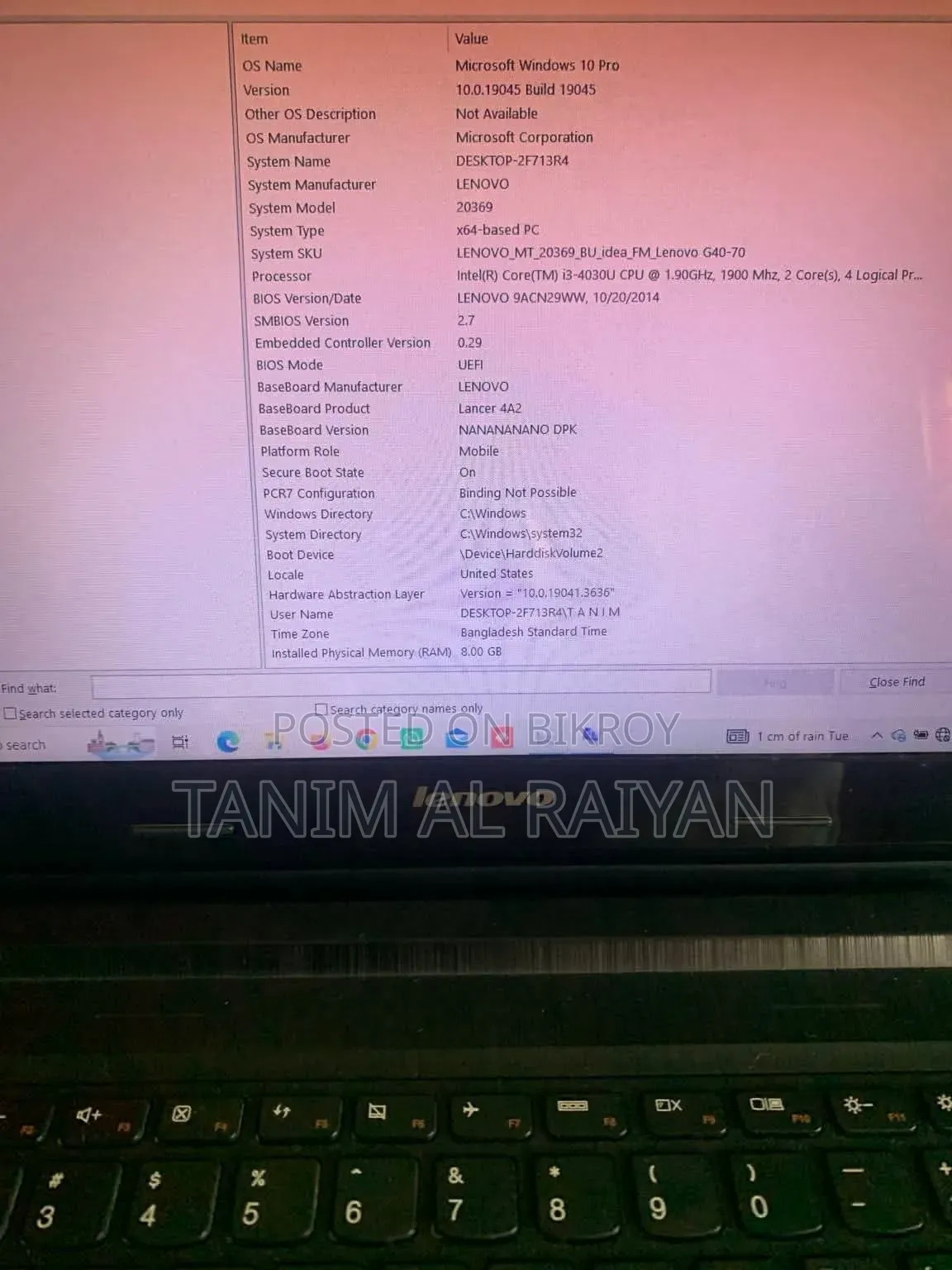 Laptop Lenovo G40 8GB Intel Core I3 SSD 256GB