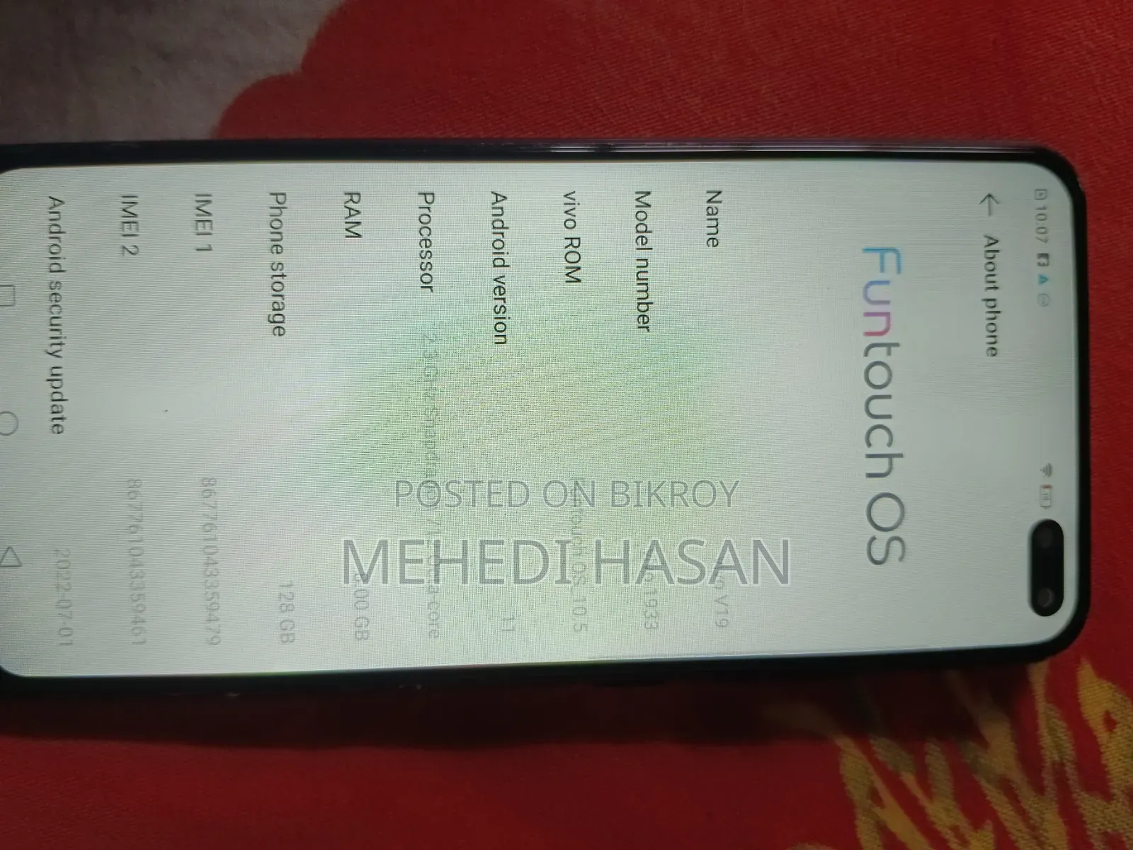 Vivo V19 128 GB Black