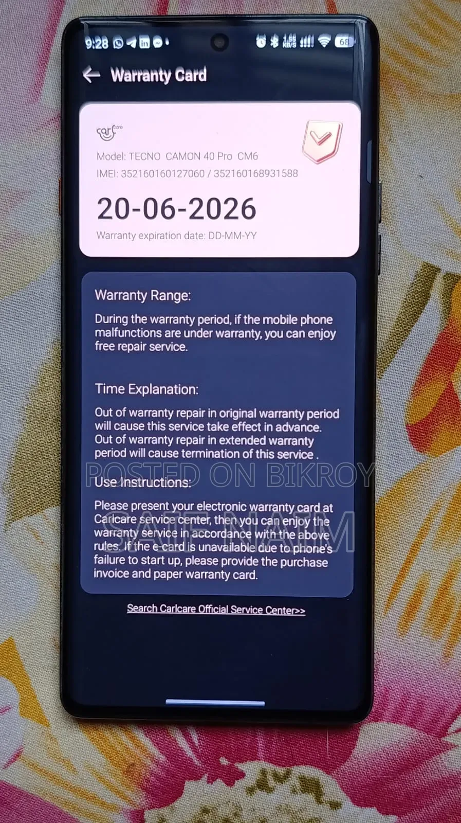 Tecno Camon 40 Pro 4G 256 GB Black