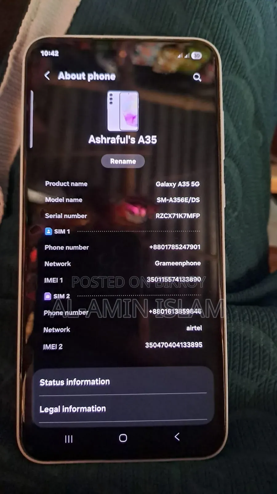 নতুন স্যামসাং গ্যালাক্সি এ৩৫ ১২৮ জিবি সাদা