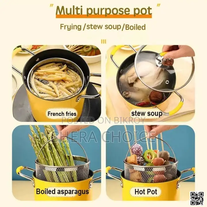 Deep Fryer Pot, 2l Small Deep Fryer With Basket Stainless Steel