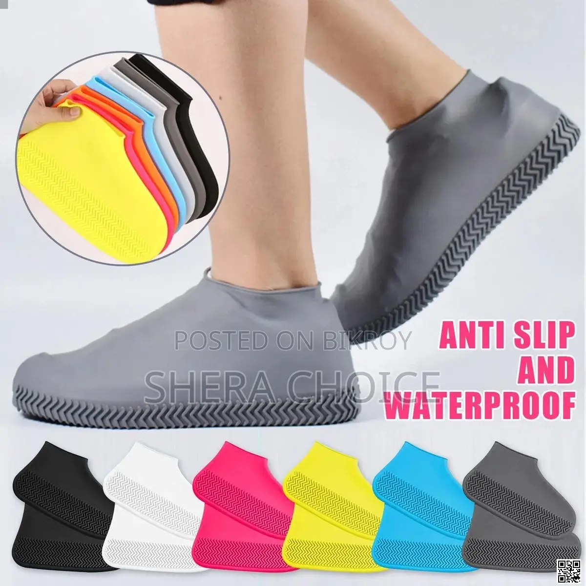 Waterproof Shoe Covers, Non-slip Water Resistant Overshoe Silicone Rubber
