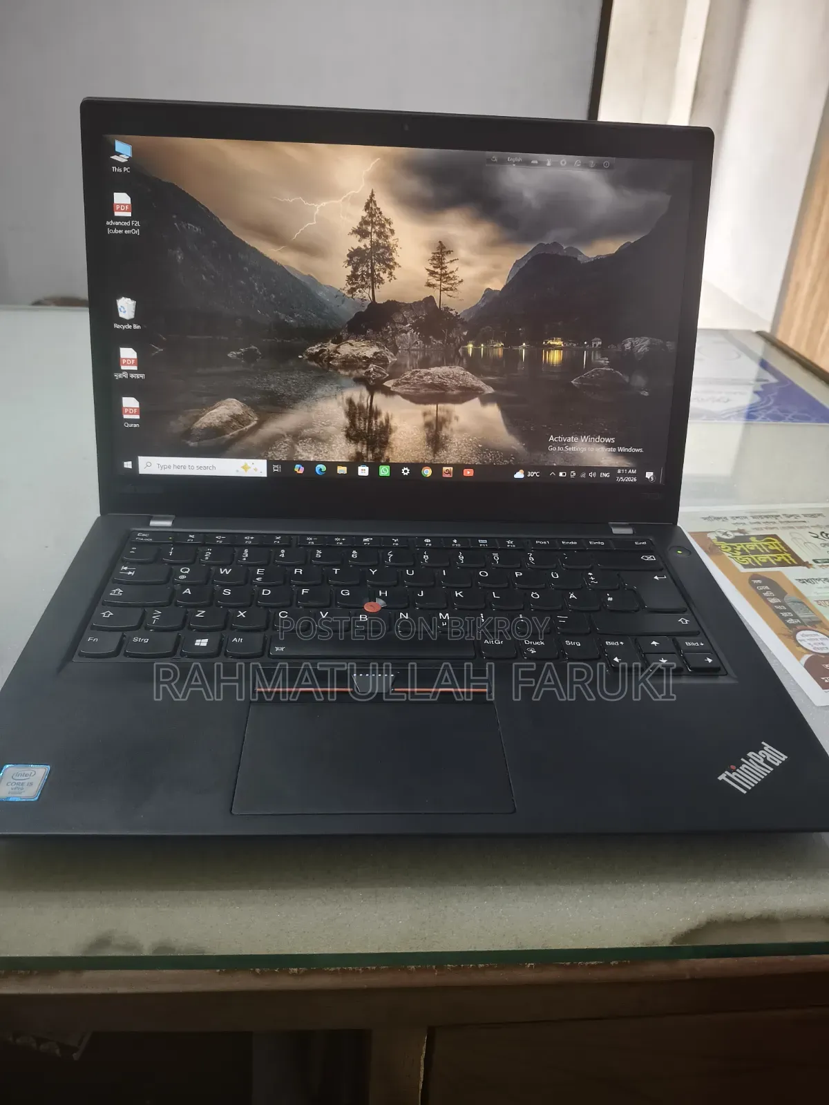 Laptop Lenovo ThinkPad T470s 8GB Intel Core I5 SSD 256GB