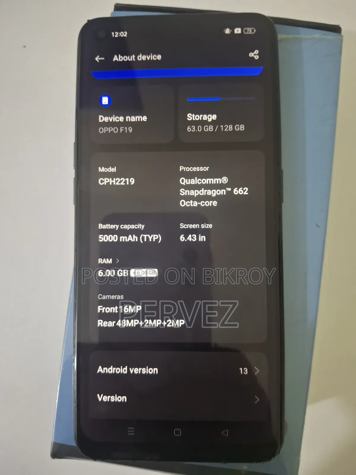 Oppo F19 Pro 128 GB Black
