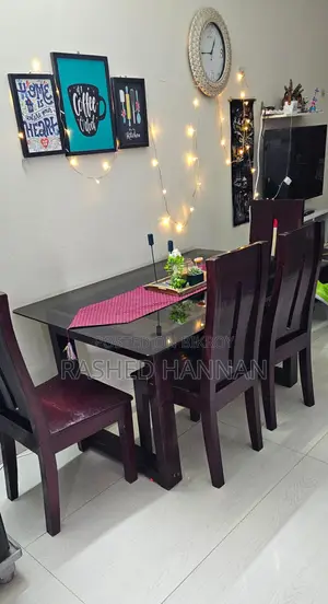 Mahogany Wood Dining Table with 4 Chairs