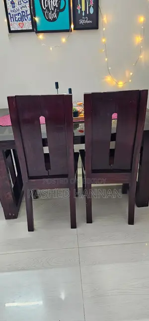 Mahogany Wood Dining Table with 4 Chairs