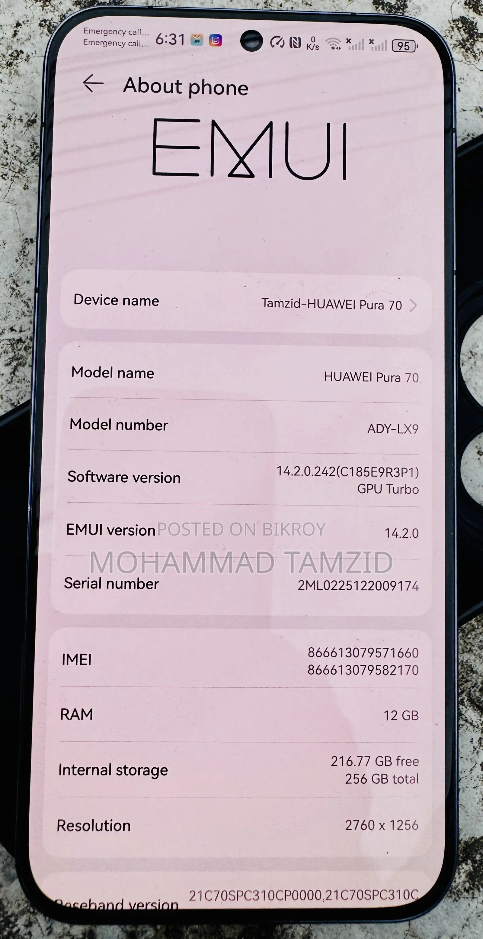 Huawei Pura 70 256 GB Black