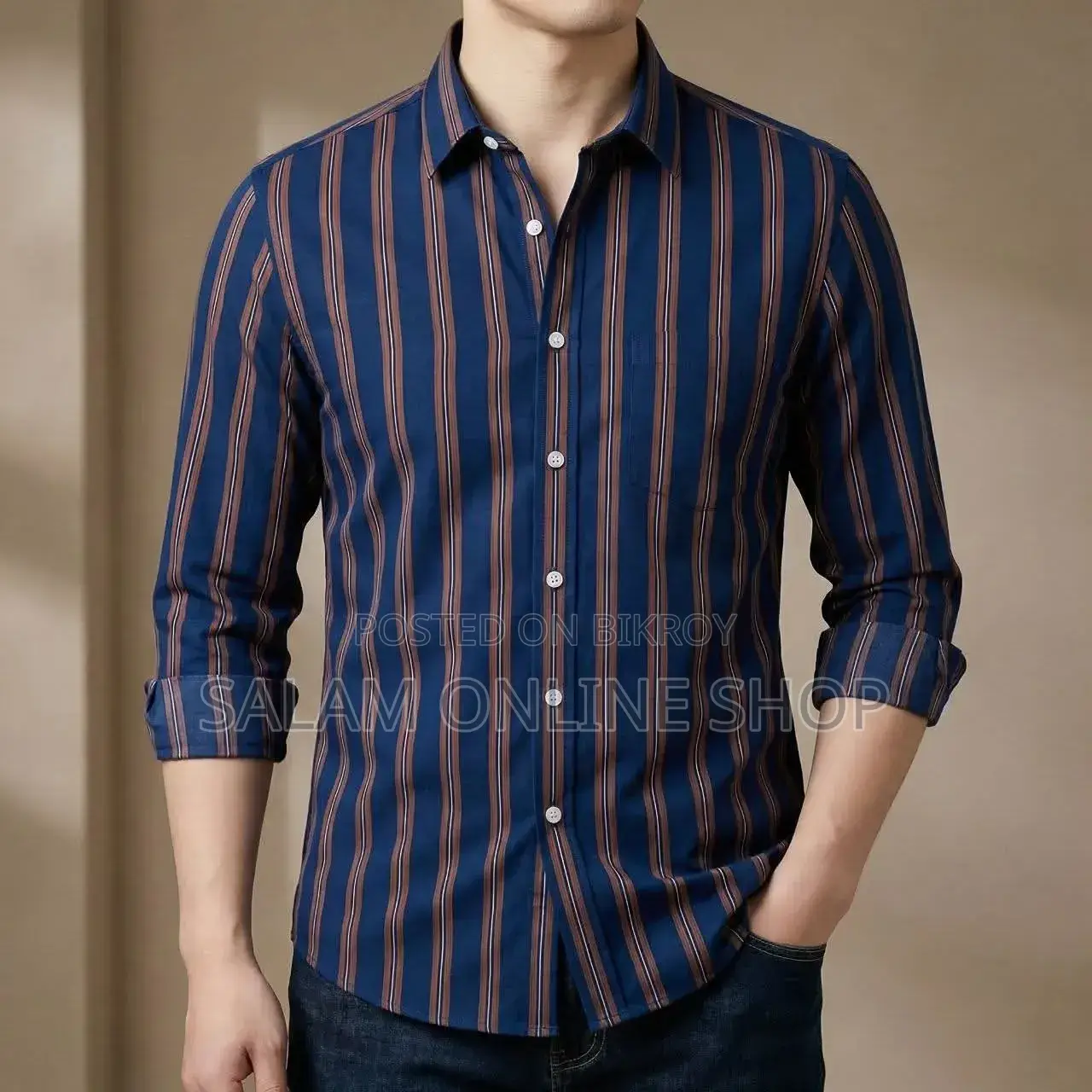 Men’s Long Sleeve Striped Shirt