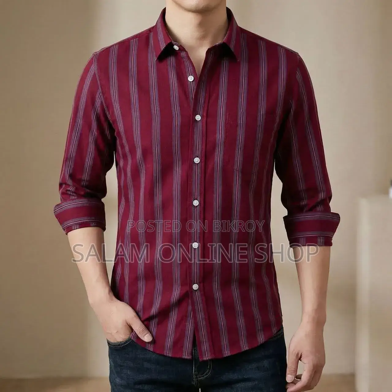Men’s Long Sleeve Striped Shirt
