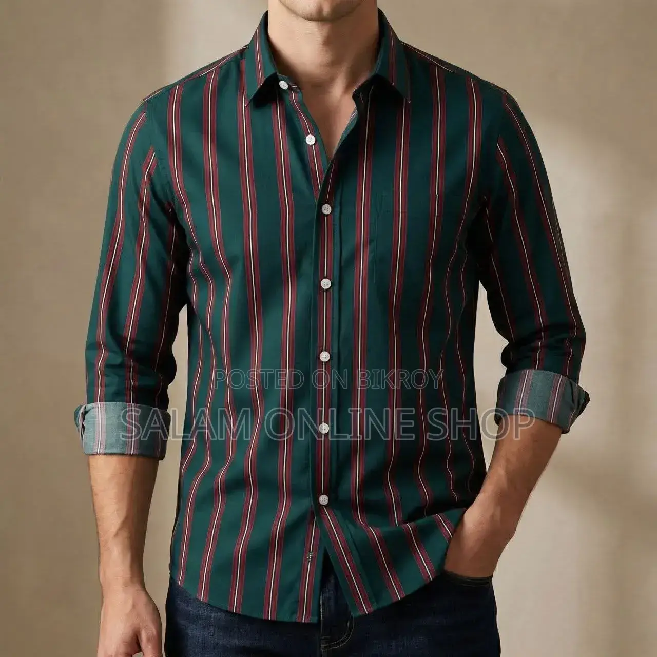 Men’s Long Sleeve Striped Shirt