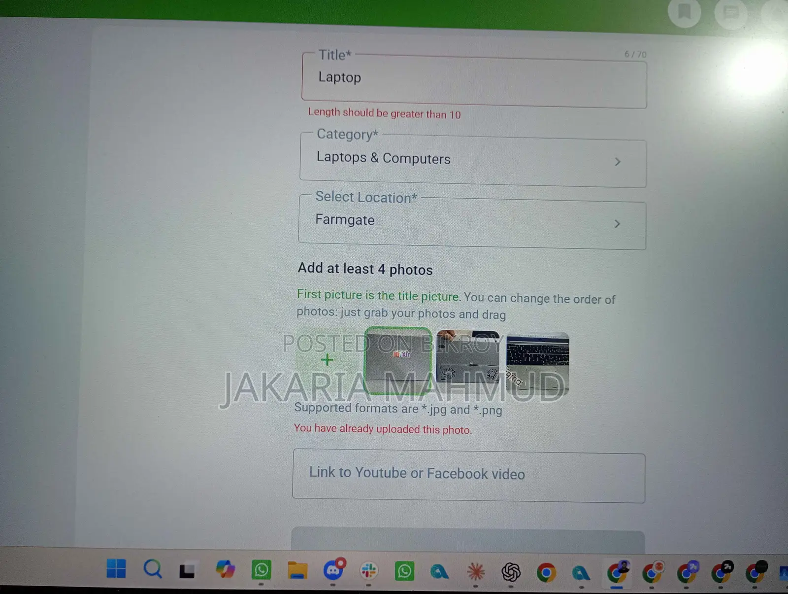 Laptop 16GB Intel Core I5 HDD+SSD 500GB