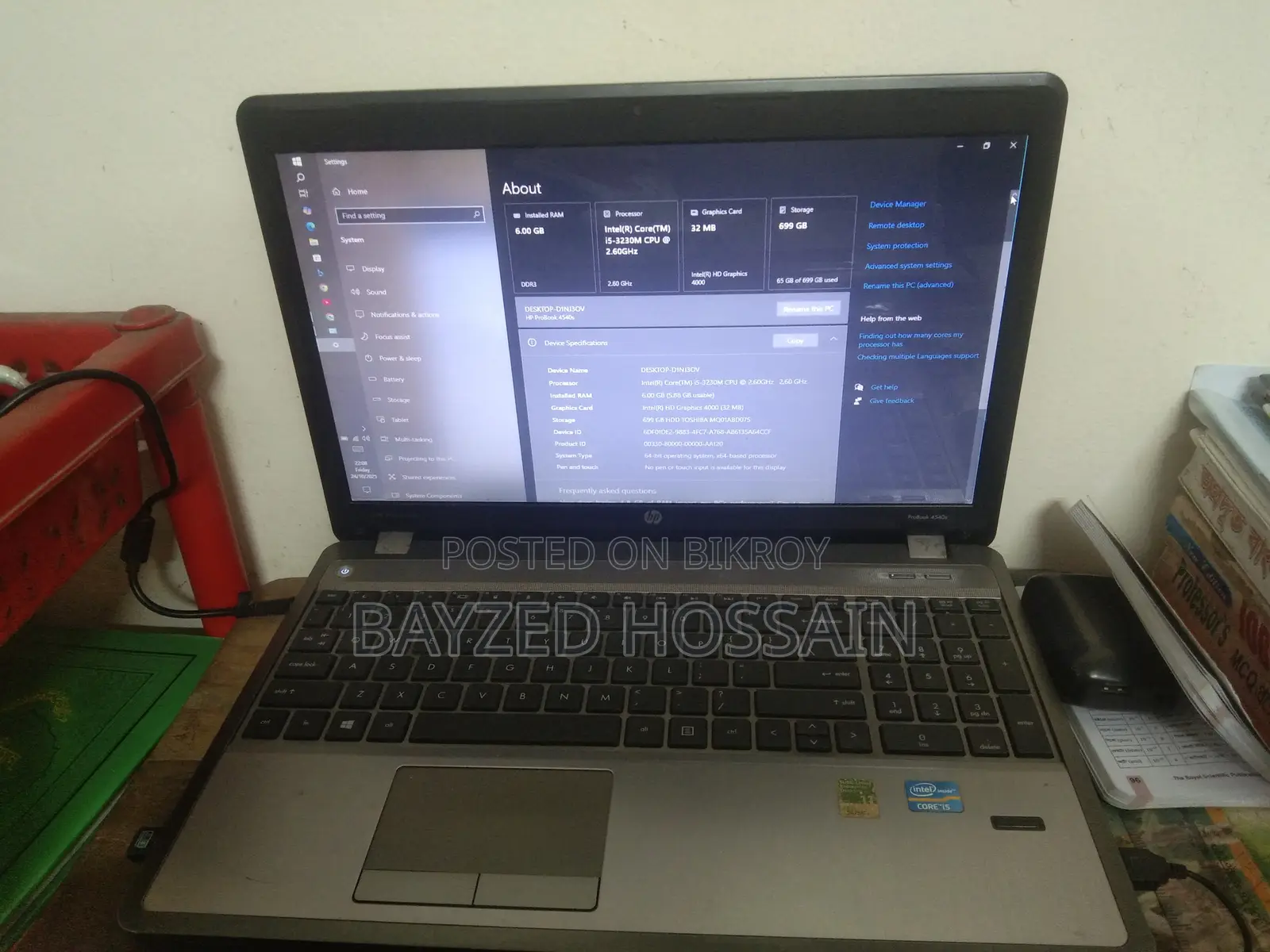 Laptop HP ProBook 4540S 6GB Intel Core i5 HDD 700GB