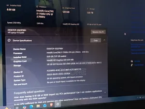 Laptop HP 8GB Intel Core i7 HDD+SSD 1T