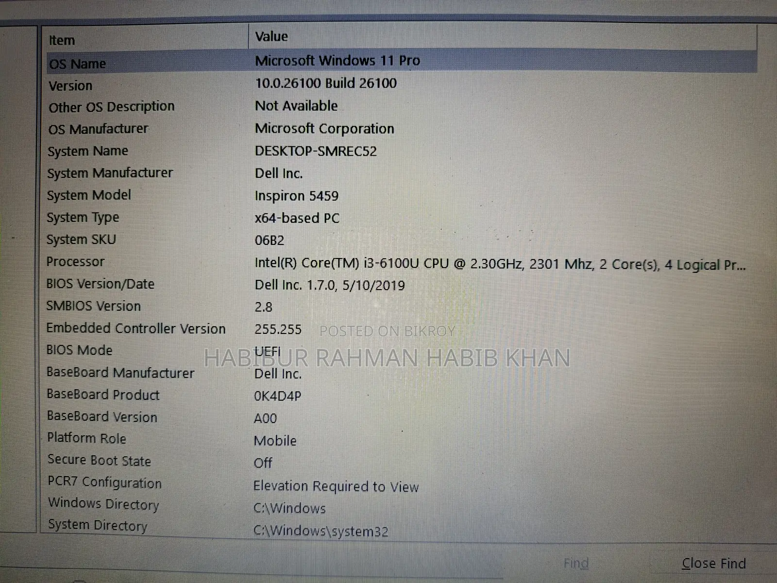 Laptop Dell Vostro 5459 12GB Intel Core i3 SSD 128GB