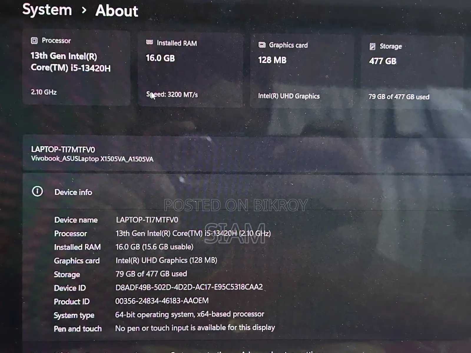 Laptop Asus 16GB Intel Core i5 SSD 512GB
