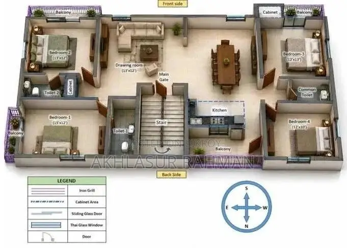 Furnished 4-bedroom Apartment in Very Nearby The, Uttara for sale