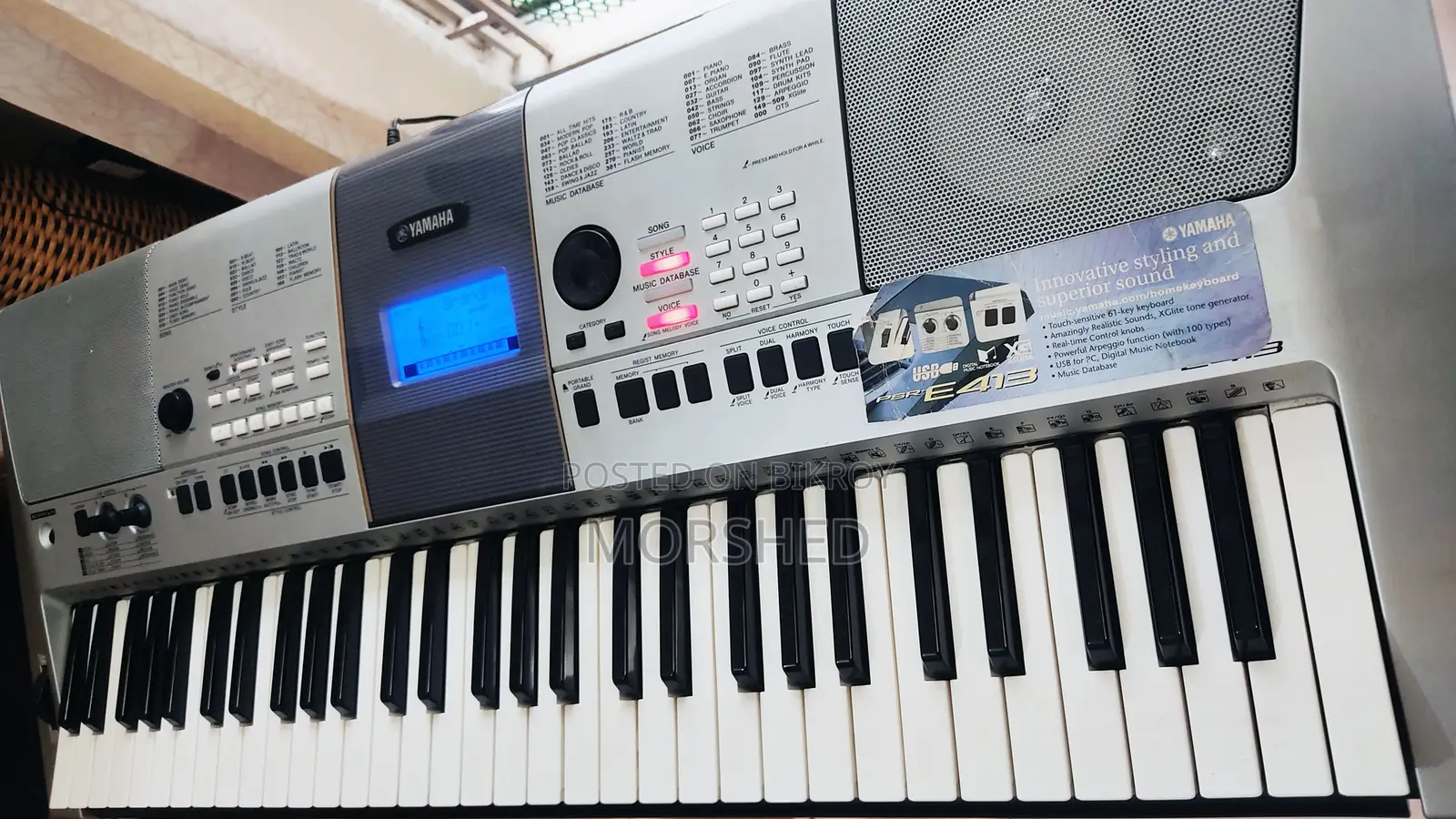 Yamaha PSR E-413 Touch Sensitive Keyboard (Midi + Live)