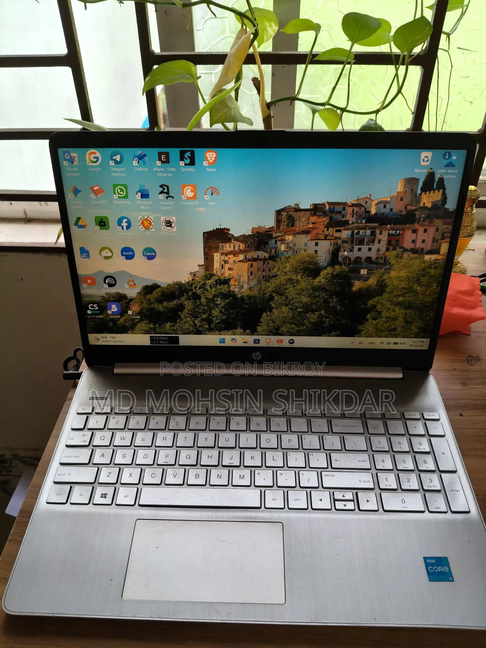 Laptop HP 15s 8GB Intel Core i3 SSD 256GB
