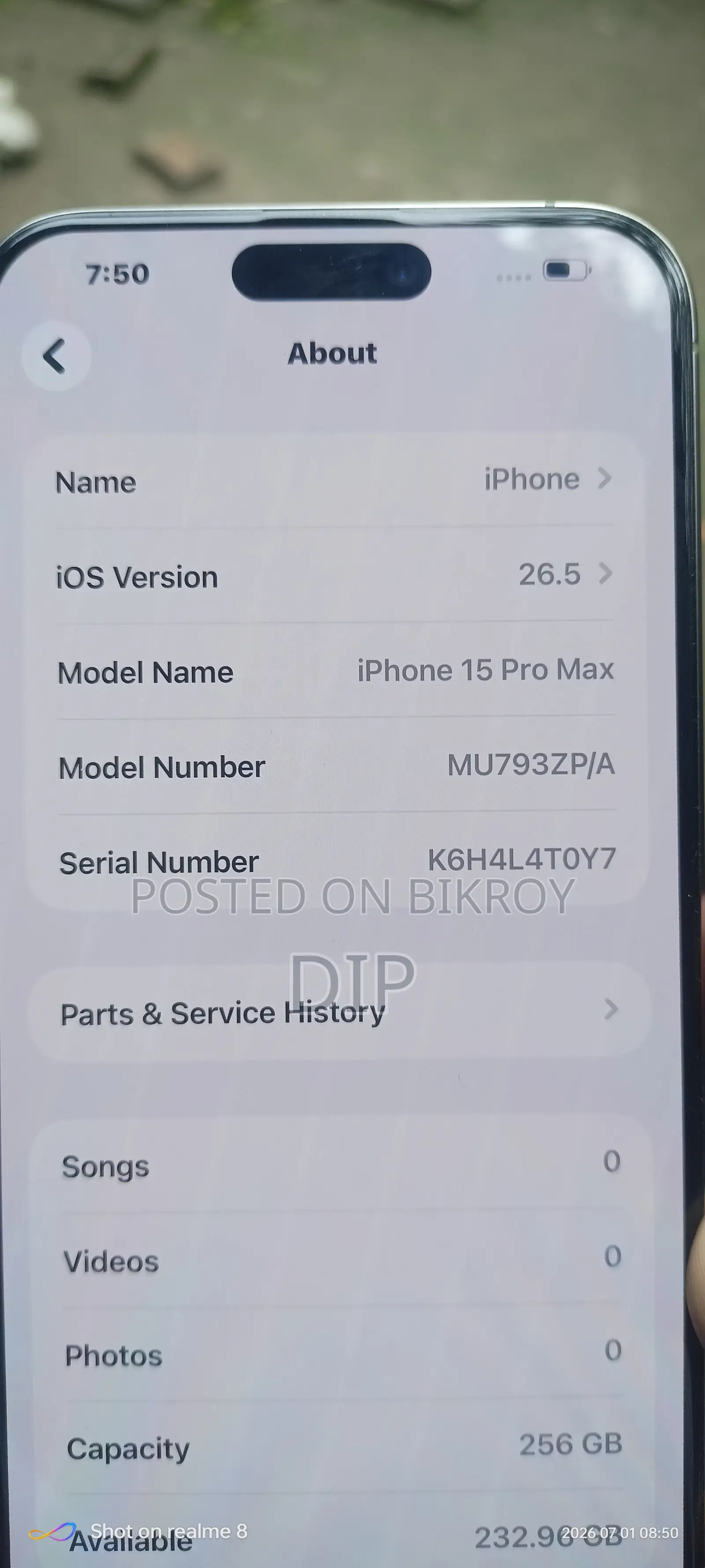 Apple iPhone 15 Pro Max 256 GB Silver