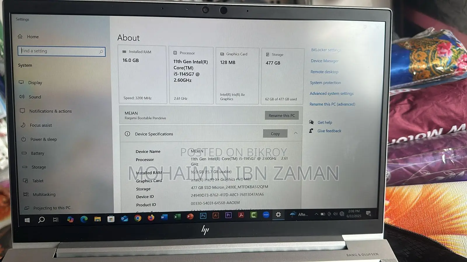 New Laptop HP EliteBook 840 G8 16GB Intel Core i5 SSD 500GB