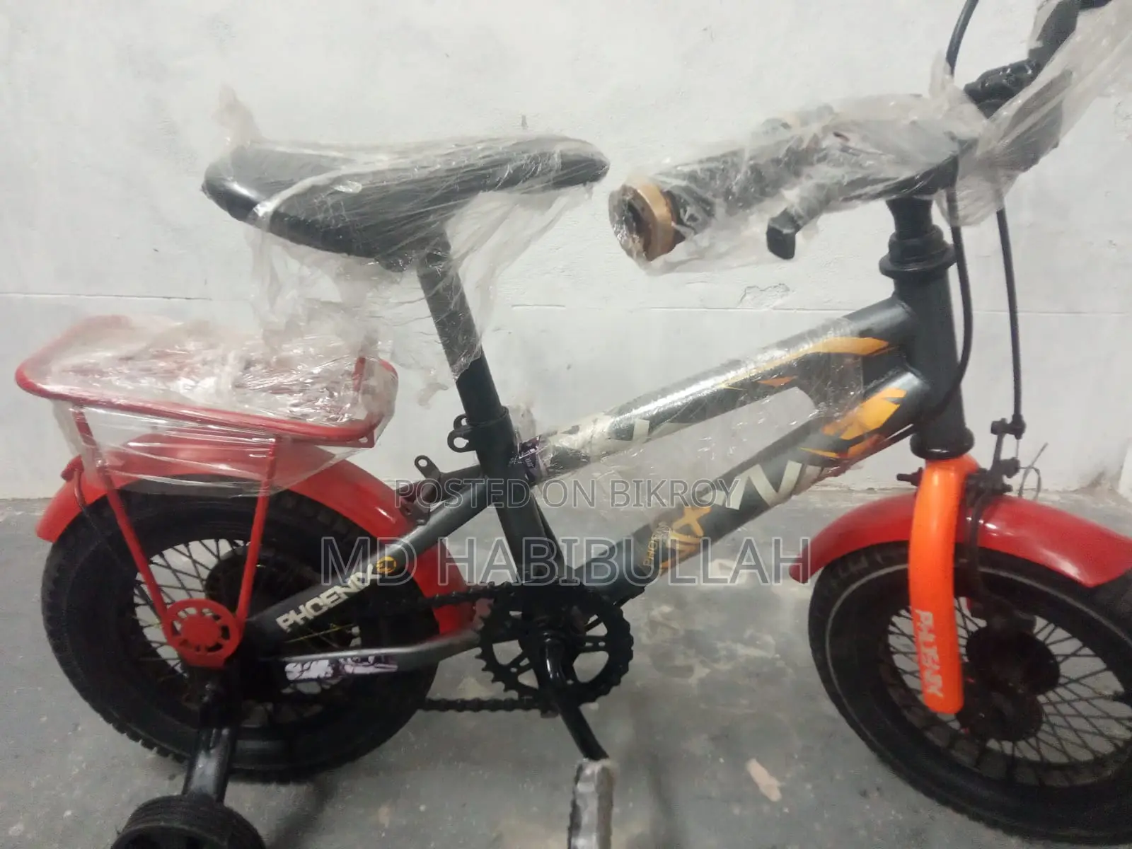 Phoenix 12" Ash Red Baby Cycle Perfect for 2–5 Years Baby